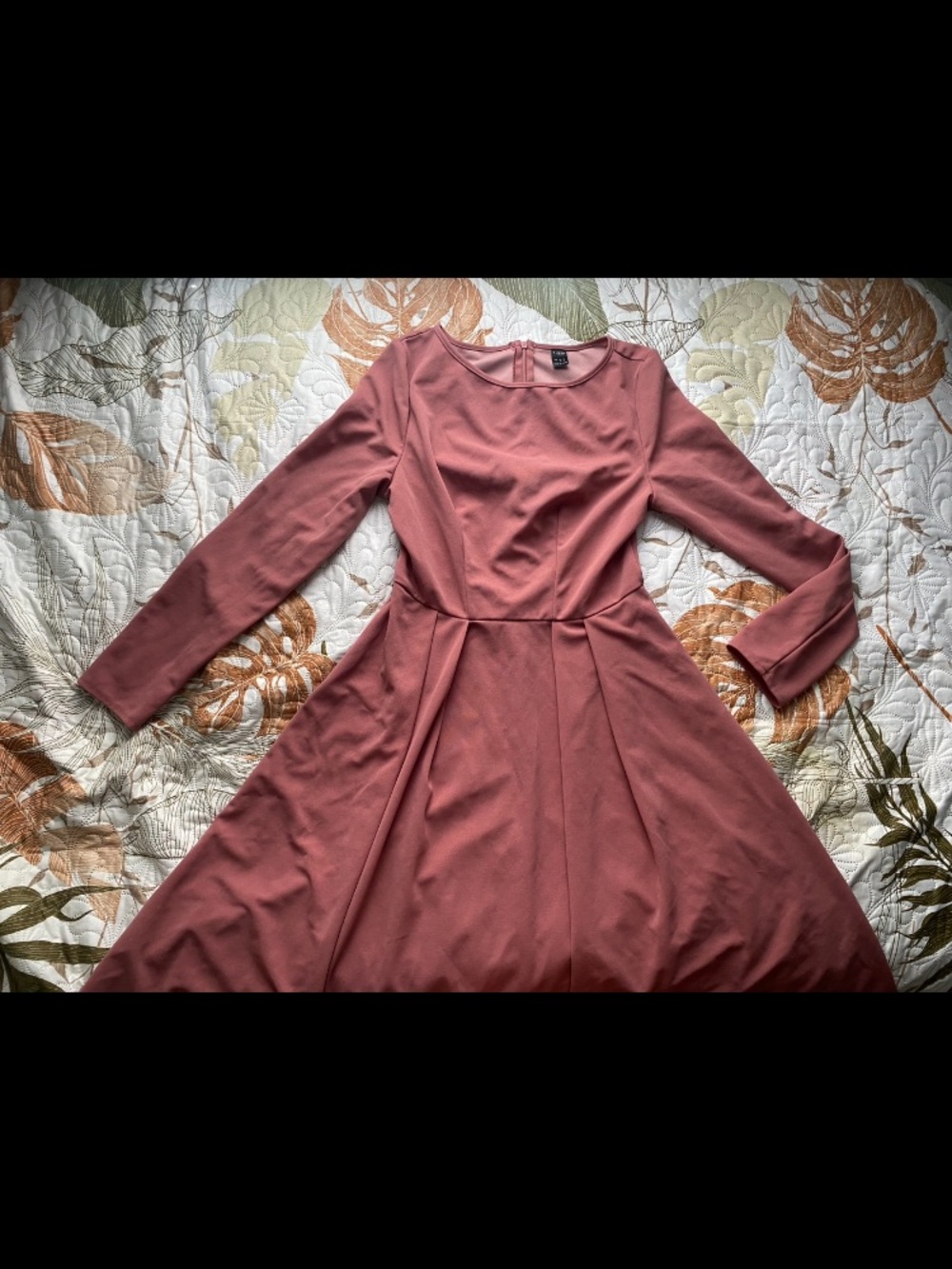 Long Sleeve Rose Blush Fit & Flare Dress